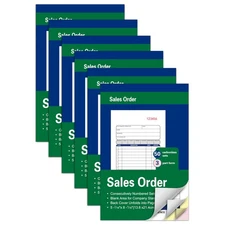 6 Pack Large Sales Order Books 5-7/16 x 8-7/16 Inches 50 Sets per Books Total...