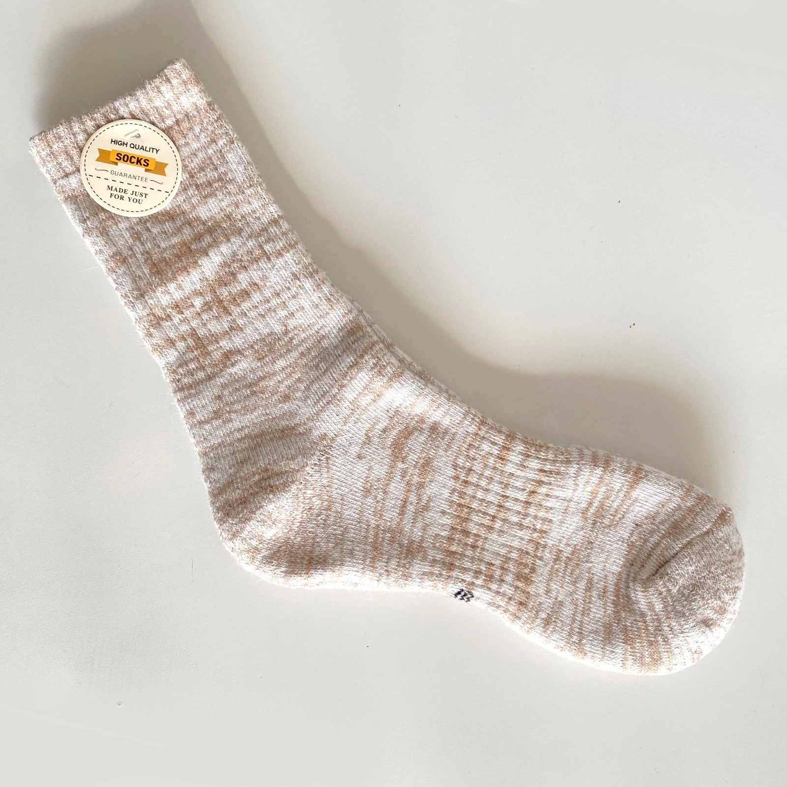 NWT Irish 100% Natural Undyed Wool Crew Socks Beige NWT High Quality