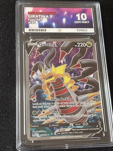 Giratina V 185/196 Lost Origin Full Art Holo Rare Pokémon TCG Ace 10 Grade Gem