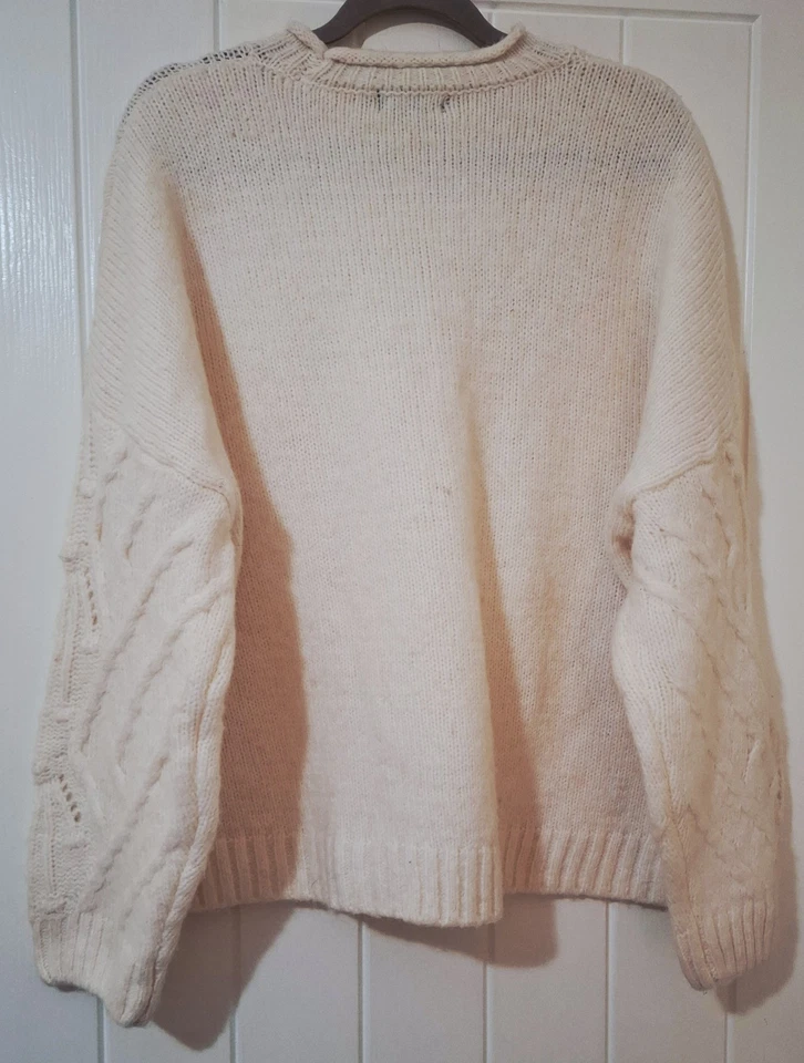 LADIES CREAM ARGYLE PULLOVER JUMPER TOP SIZE L (16/18) NEW WITH TAGS - Image 4 of 4