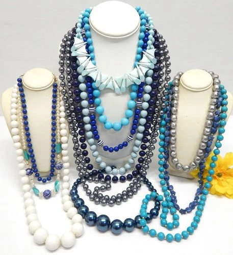 VINTAGE TO NOW COSTUME CRAFT BEADED NECKLACE LOT FASHION JEWELRY LOT