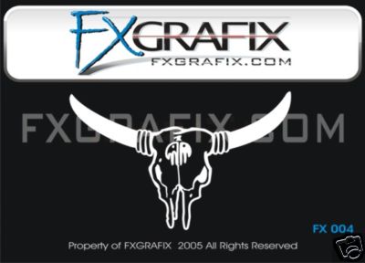 Universal Western Steer Skull Rear Window Sticker Decal Cowboy FX - Picture 1 of 2
