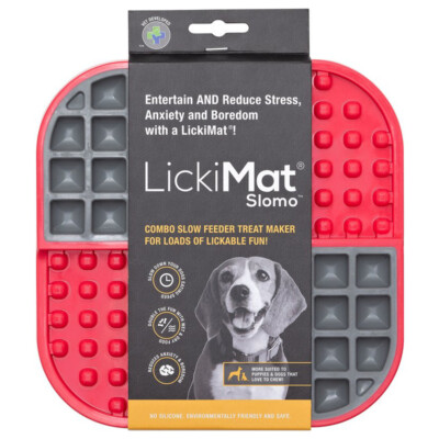 LickiMat Slomo Pink Futtermatte 20x20 cm für Hunde - Spülmaschinenfest