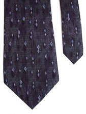 Barrington Men's Silk Neck Tie Charcoal Diamonds 4" x 59"