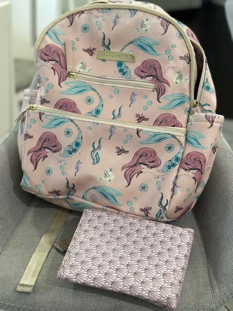 Petunia Pickle Bottom Little Mermaid Ariel Backpack Diaper Bag Disney Pad Pink