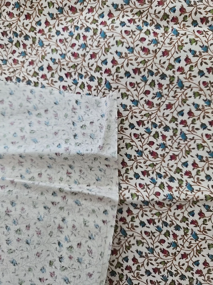 VTG Quilting Fabric 44"X61" Cotton Marcus Brothers Beige Floral Small Print - Image 4 of 4