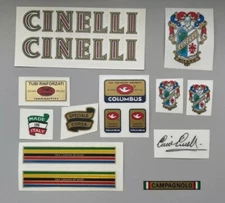 Cinelli* 70's full set decals stikers. Signature of Cino Cinelli is included