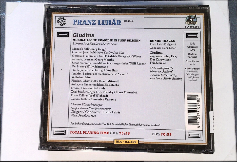 FRANZ LEHAR: Giuditta (Wien 1942) FAT > NM (2CD) - Bild 3 von 3