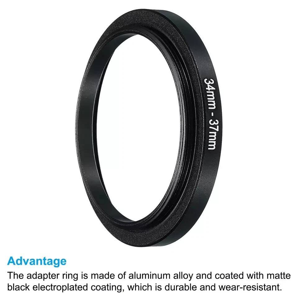34mm-37mm Metal Step Up Ring Camera Lens Filter Adapter Aluminum Adapter Ring - Image 4 of 4
