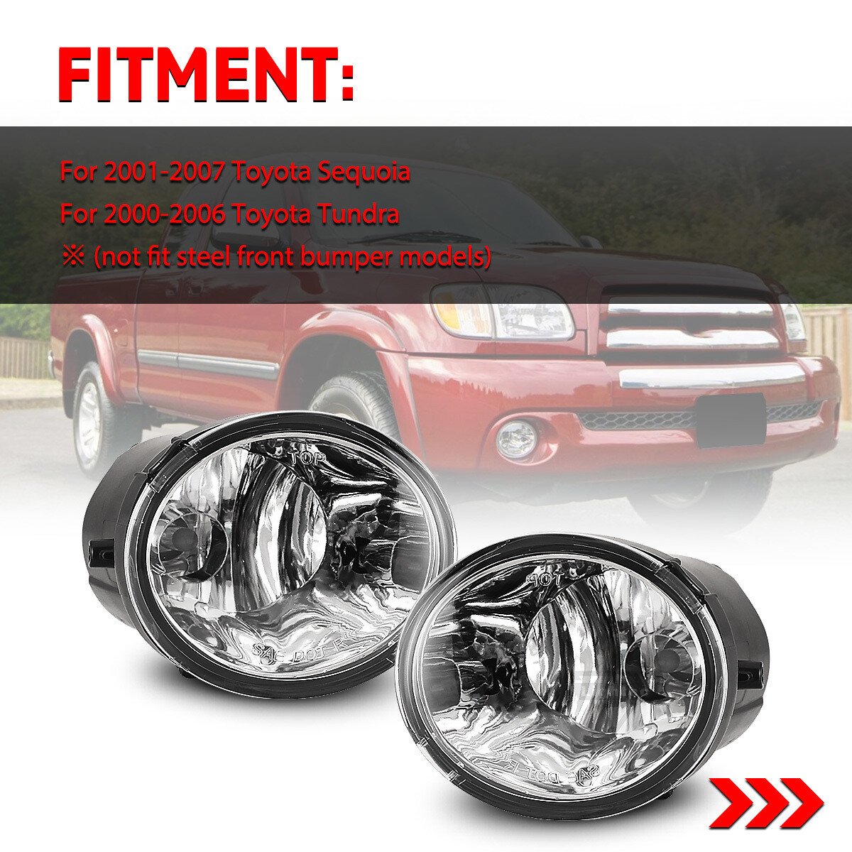 For 2001-2003 Toyota Highlander Fog Light Set Driver and Passenger Side