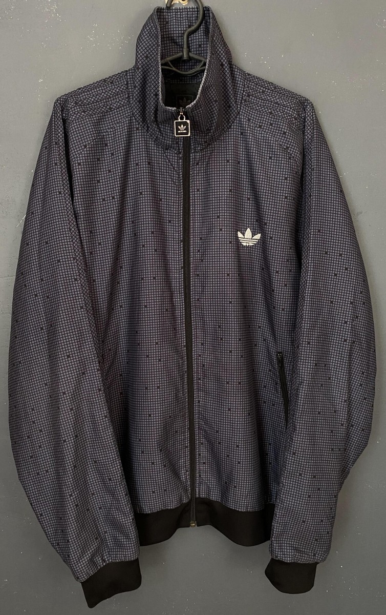 MEN'S ADIDAS CHILE 62 TRACK JACKET TREFOIL NAVY GRAY LONG SLEEVE