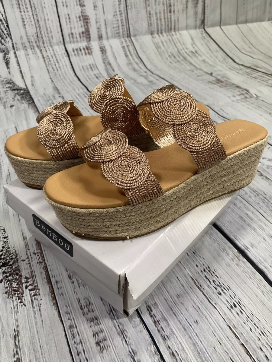 Bamboo double cheap strap sandals