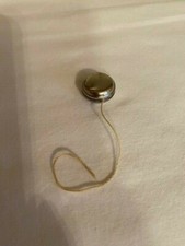 Vintage Teeny Tiny YoYo with String Silver in Color Metal 3/4 inch in diameter