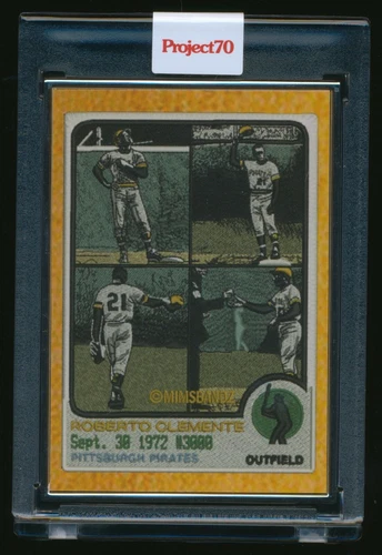 2021 P70 Project 70 Topps #908 Roberto Clemente '73 Mimsbandz Artist Proof 48/51