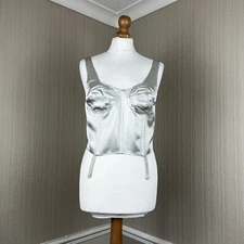 Zara Champagne Gold Cropped Corset Top Lingerie Sexy BNWT Large Adjustable