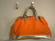 Maxx New York Oversized Orange/gold Doctor's Bag