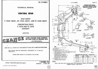 F-104 Starfighter Jet Structural Repair Manual 60er Jahre PDF RARE DETAIL Pläne  