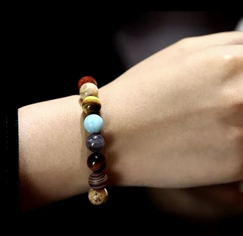 πͺ Solar System 11 Planets Stone Beads Bracelet Chain Natural Healing Gift - Picture 5 of 9