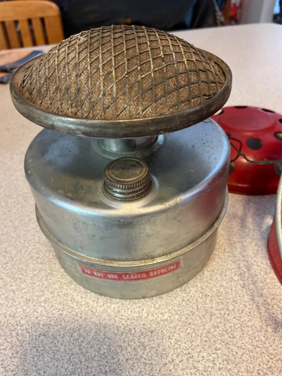 Vintage White Gas Catalytic Camp Stove/Heater in Red Canister | eBay