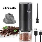Portable Electric Coffee Grinder 38 Gears Adjustment Ceramic Filter Long Battery