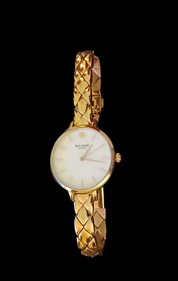 Kate Spade Metro Mother Of Pearl Yellow Gold Tone Ksw1466 