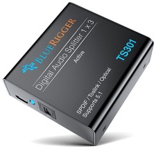 Digital Audio Optical Active Toslink Splitter 1 in 3 Out SPDIF Tested Complete