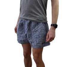 Vtg 90s Patagonia Nylon Fish Aztec 3.5" Baggies Shorts Mens XL Large 34 36 Blue