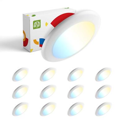 12 Pack Dimmable LED Disk Lights 6'' 15W 1245LM, Energy Star, Flush Mount