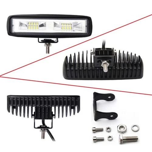 2X LED Work Lights 6 Inch 12V Driving Strip Flood Beam light Bar Offroad&Wiring - Foto 15 di 18