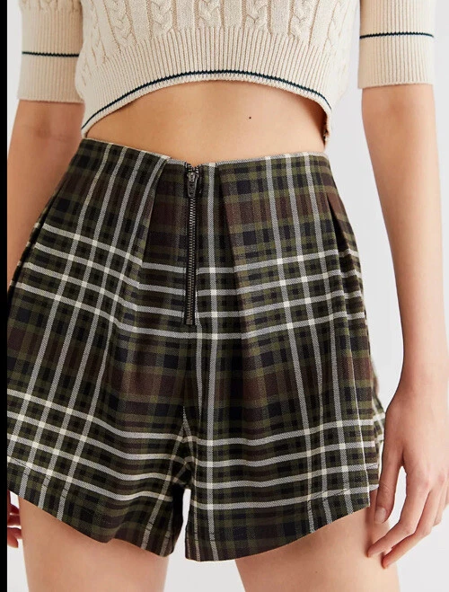 Plaid high waisted shorts sale
