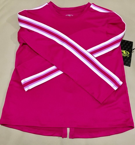 Athletic Works Long Sleeve Sport Yoga Active T-Shirt Girl RED BLUE WHITE BLUE - Picture 8 of 11