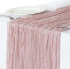 Easter Table Runner, 10FT Dusty Pink Gauze Table Runner for Girl Baby Shower Bri