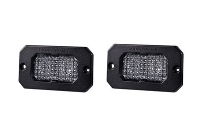Diode Dynamics DD6428P SSC2 Sport White Flood Flush Mount LED Pod Lights PAIR