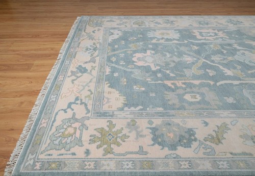 Hand Knotted Oushak Rug Multicolor For Bed And Living Room 9x12 10x14 ft Carpet - Picture 5 of 10