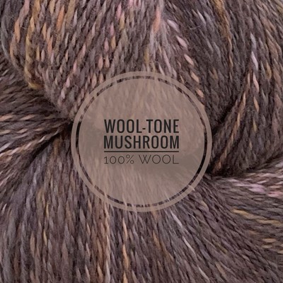 Wool-Tone, Mushroom, 100% Wool, Hand-spun, Fingering-weight, 2 Oz Skein