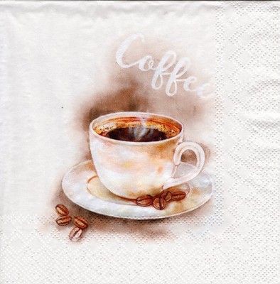 3 Servietten ~ Getränke, eine Tasse klassischer Kaffee ~ 33x33