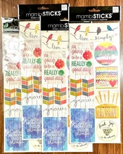 Me & My Big Ideas Live Simply Laugh Stickers Scrapbooking Card Making - 4 pkgs