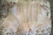 Vtg Rogers 1950s Sheer Pink Nylon Tricot Tap Pants Hi Waist Lingerie Size 7 Lace
