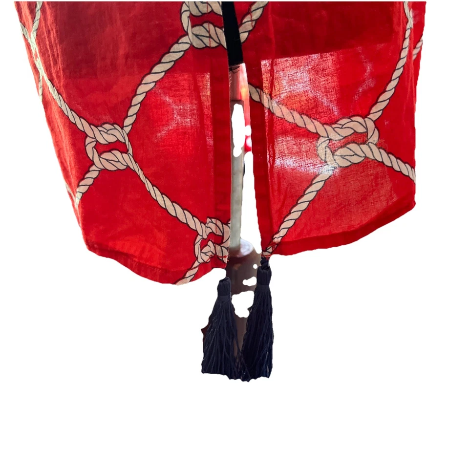 Borlas rojas para cubrir playa náutica MudPie para mujer talla 4/6 ropa para resort de vela Foto 4 de 4