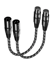 Short XLR Cables 1ft 2 Pack, Microphone Cable Balanced Shielded Nylon... 
