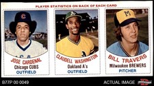 1977 Hostess Panels Jose Cardenal #85 #86 #87 6 - EX/MT