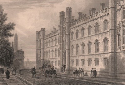CORPUS CHRISTI COLLEGE, Cambridge. LE KEUX 1841 altes antikes Druckbild