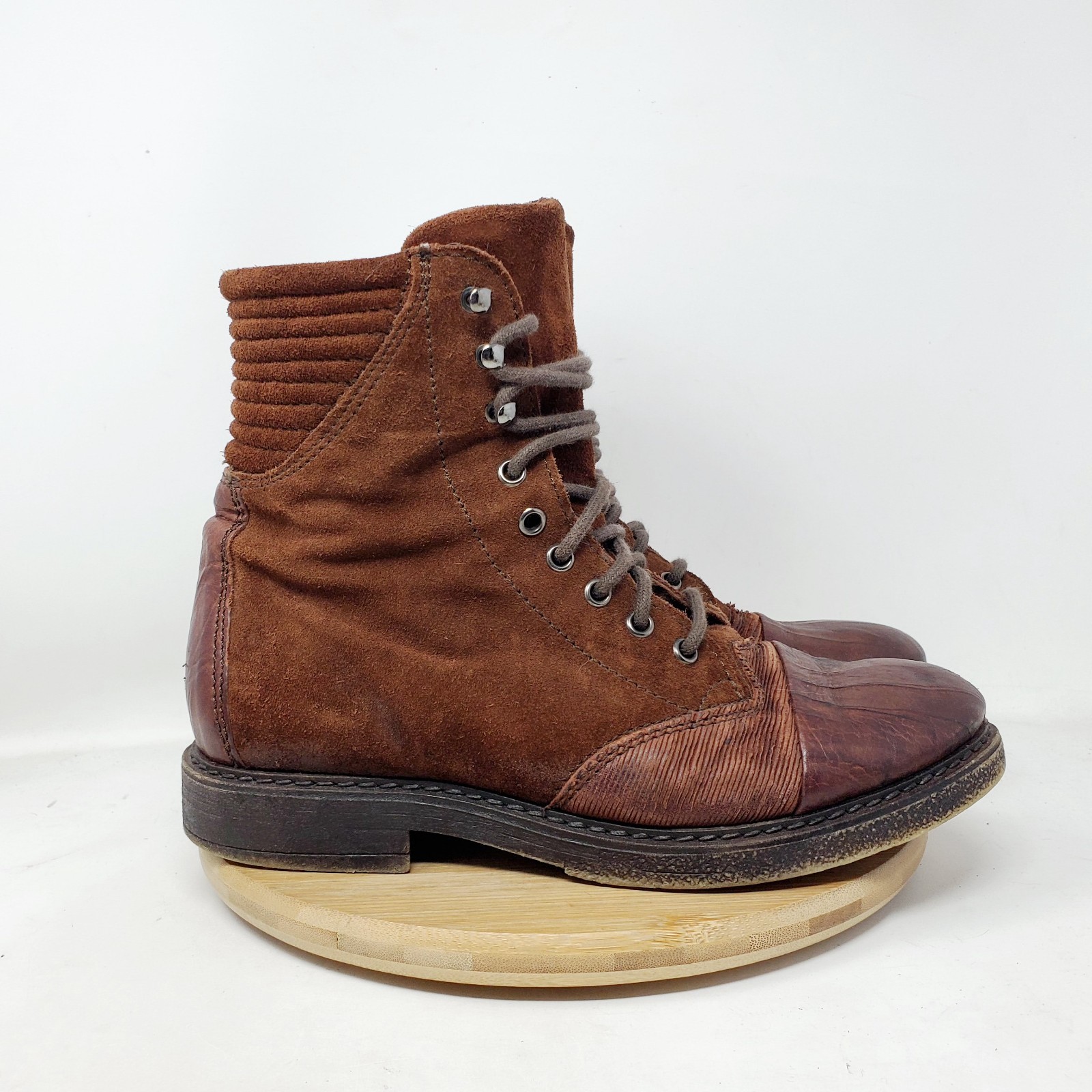 Free People Boots Womens 38 Sparrow Brown Leather Boho Steampunk Lagenlook Shoes