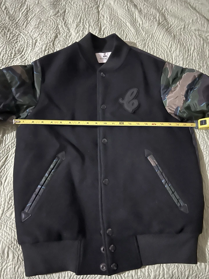 New Coach Jacket Men’s Small Wool Leather Nylon Bomber Varsity Aviator Letterman - Image 2 of 4