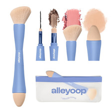 Multi-Tasker 4-In-1 Travel Makeup Brush Set, Blush Brush  Sponge