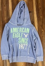 American Eagle Outfitters Woman Hoodie Size Medium Light Blue Hooded Sweatshirt