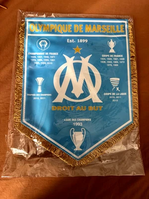 Football pennant fanion échange Olympique de Marseille OM Championnat de France - Photo 1/2