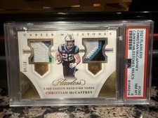 2021 Flawless Christian McCaffrey Sick 3 Color Patch /10 Career Milestones PSA 8