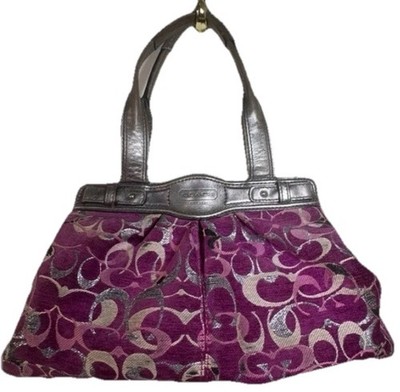 COACH　handbag　Tākoizu　y2k　Signature コーチ y2k Authentic Coach Mia Optic Signature C Fuchsia Turnlock