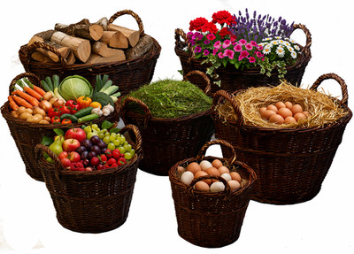 7Größe Gartenkorb Kartoffelkorb Kaminkorb Holzkorb Weide Kiepe Erntkorb Füllkorb
